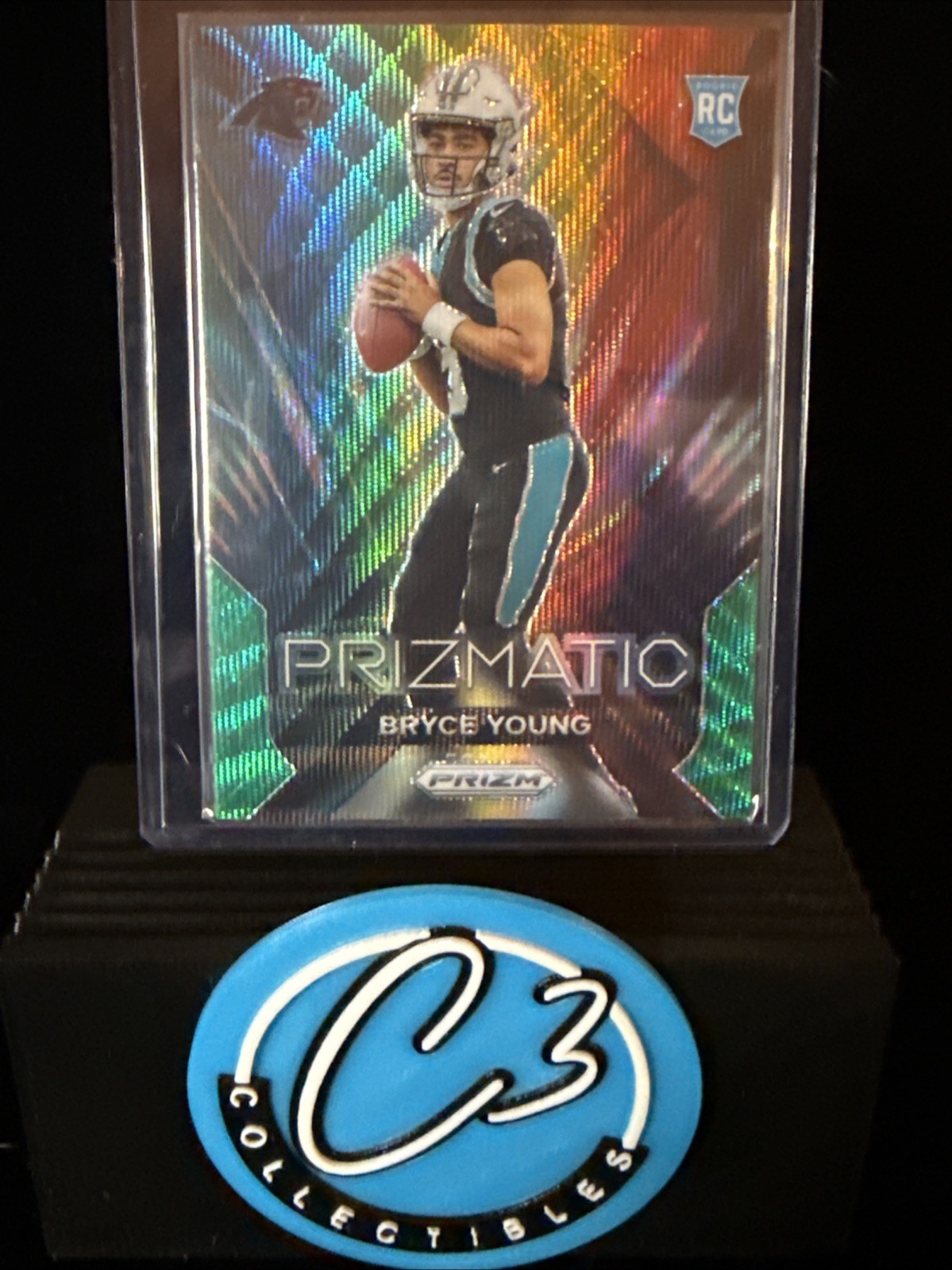 2023 Panini Prizm - Bryce Young Rookie Prizmatic - Green Wave Prizm RC