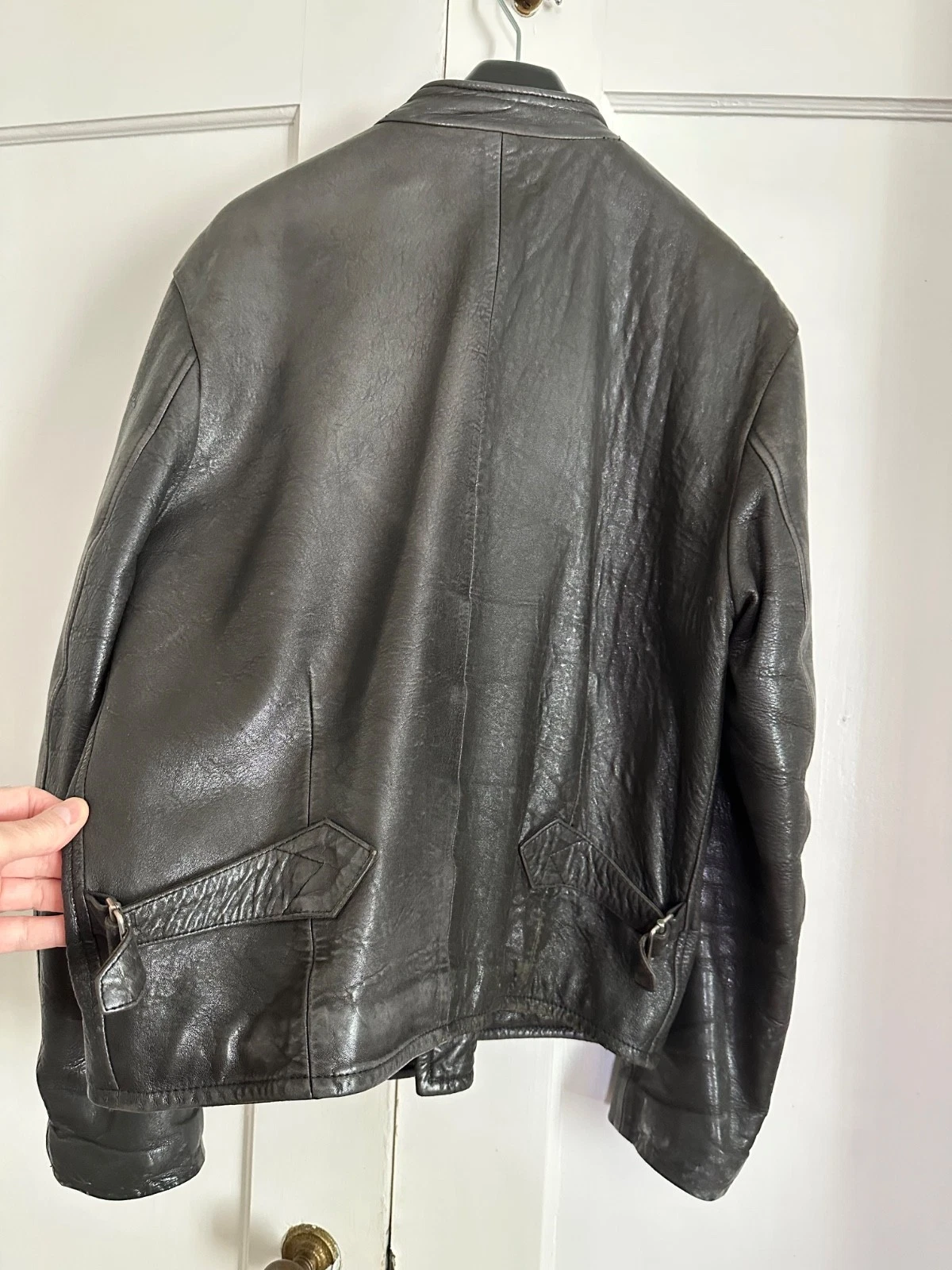 Superb Heavy Vintage Leather Jacket from Calvin Klein Collection (1995) Size M image 2