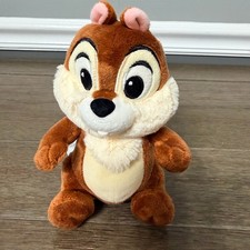 Disney Store Chip n Dale Chip Plush Stuffed Animal Toy Black Nose 7 inch