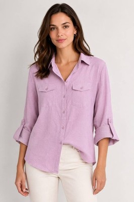 Liberty Love Pink Roll-Tab Button Front Shirt XL New with Tags Casual Top