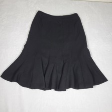Zara Woman EUC Black Pencil Flounce Hem Skirt Sz 6 Classic City Workwear Guest