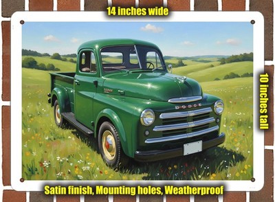 Metal Sign - 1950 Dodge Pickup Truck 1 Oil Painting - 14x10