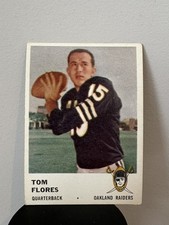 1961 Fleer Football Card #188 Tom Flores-Oakland Raiders Rookie Card. rookie card picture
