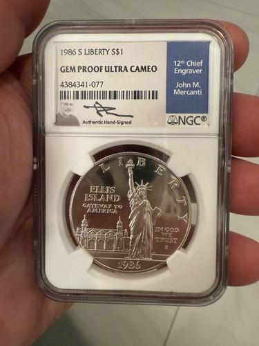 1986-S $1.00 Statue of Liberty Dollar NGC Gem Proof Ultra Cameo John M. Mercanti - Picture 2 of 5