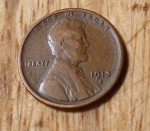 Lincoln Wheat Cent 1913 S Fine#5