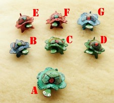 Schildkröte Wackelkopf Blumen Schnitzerei Handarbeit Holzfigur Dekoration Tier