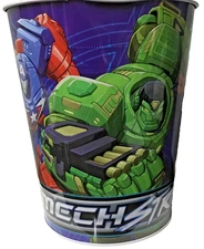 Marvel Avengers Mech Strike Wastebasket Tin Trash Can