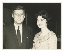407-Vintage Type 1 Black and White Photo John F Kennedy and Jackie Kennedy