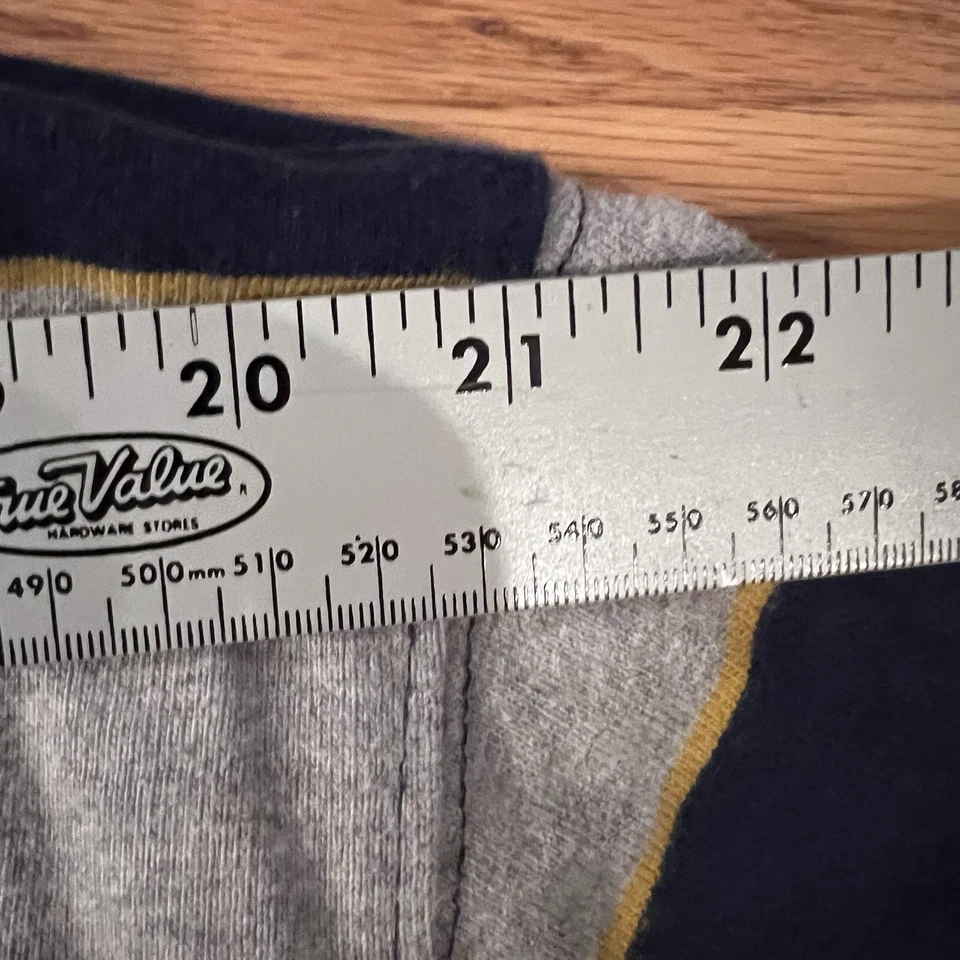 Vintage Lands End Men’s 3XL Rugby Shirt Gray Blue Stripes Y2K Thick Cotton - Image 4 of 4