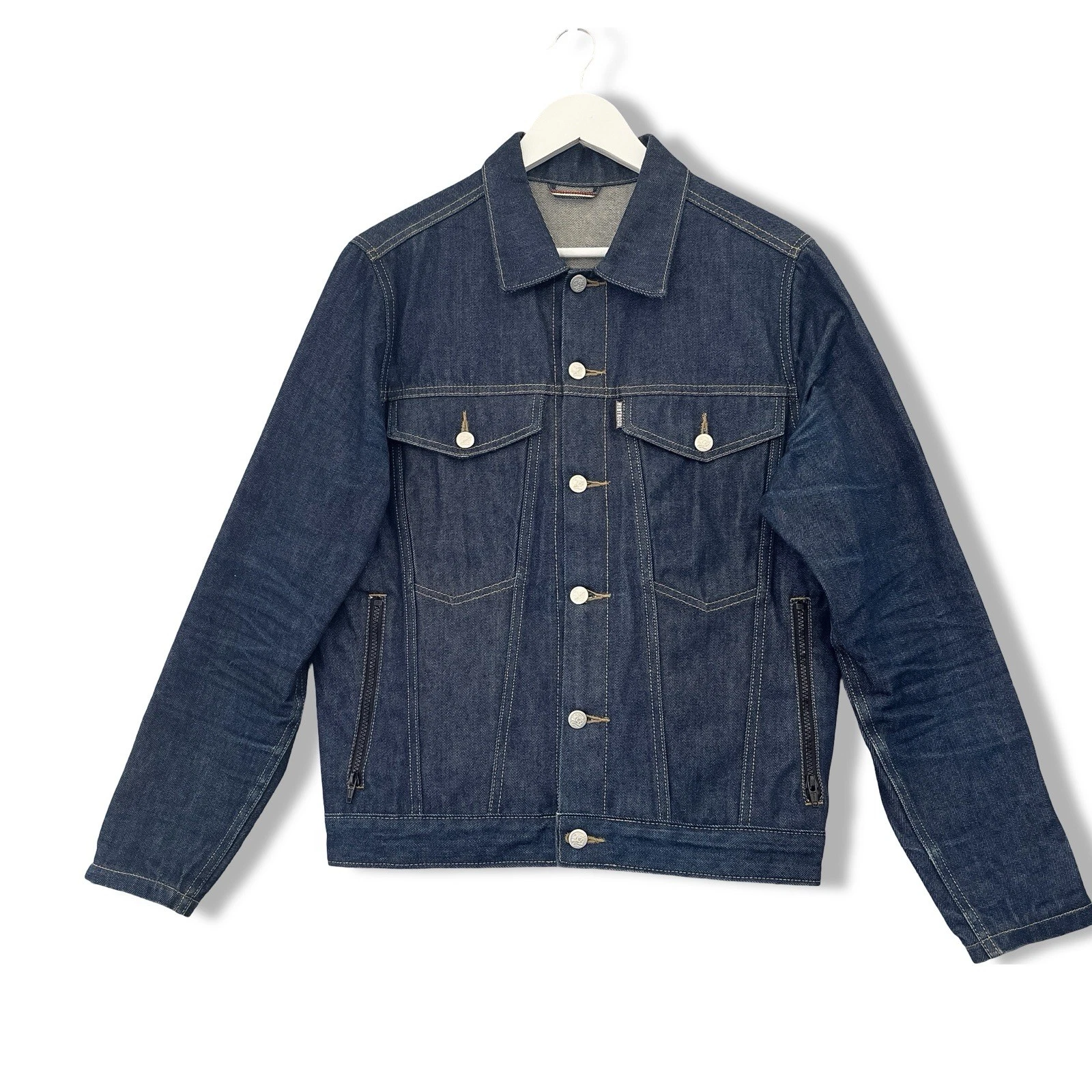 Hebtroco Lucky13 Selvedge Denim Jacket Men's Medium Navy image 1