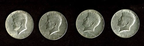 1965 Kennedy HALVES   4 x 1965p AU Kennedy Halves  - 40% SILVER