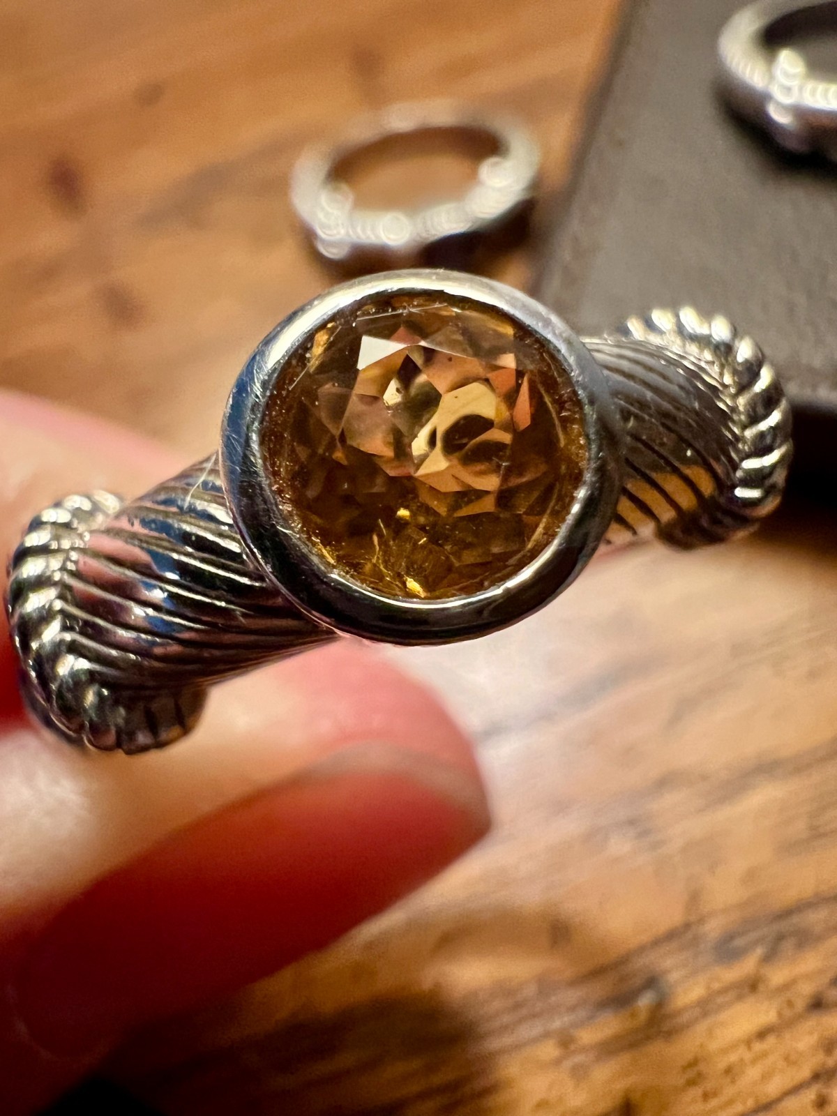 Judith Ripka 925 Stackable Sterling Silver Citrin… - image 1