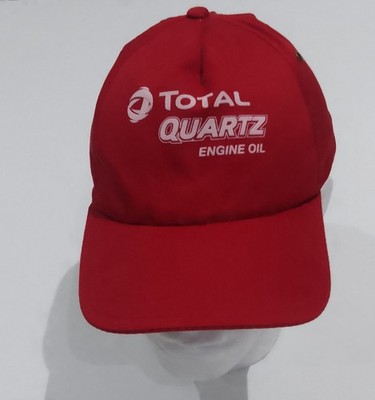 Total Quartz Motoröl Mütze Kappe rot Klett verstellbar