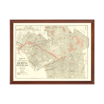 Old Map of Queens, NY 1937 - Vintage Queens New York Art