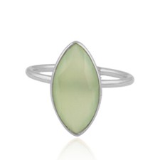 Marquise Green Chalcedony Ring 925 Sterling Silver Gemstone Stackable Rings