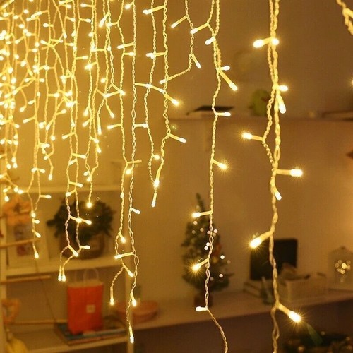 Icicle Snowing Lights Wedding Xmas House Fairy Effect Decor In/Outdoor Halloween - Picture 13 of 36