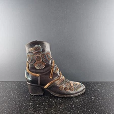 Fauzian Jeunesse Vintage Ankle Western Boots Brown Size 37.5 RARE