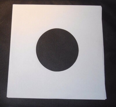 Box of 500, 45 rpm 7'' Record Sleeves 20# White Paper. 100% acid-free.