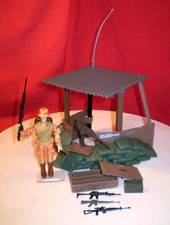 1986 GI JOE BATTLE STATION OUTPOST DEFENDER MACHINE GUN NEST+ GUNNER SPEARHEAD *