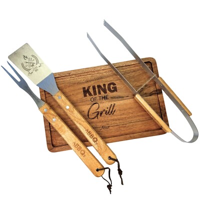 Personalisiertes Grillbesteck mit Lasergravur   BBQ Geschenkset
