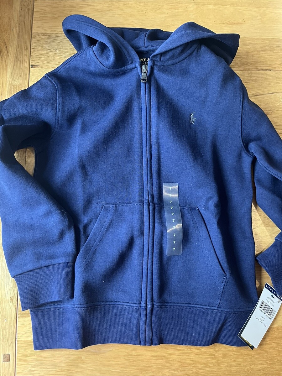 Boys Blue Ralph Lauren Smart Hooded Jumper With Pockets Age Years