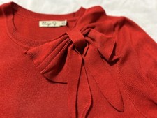 Eliza J Red Sweater Dress with Bow Sz Medium