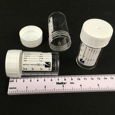60ml plastic specimen container label white screw cap x 70 craft Gosselin