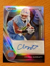 2021 Prizm Draft Auto Silver #106 Chazz Surratt UNC Vikings Rookie