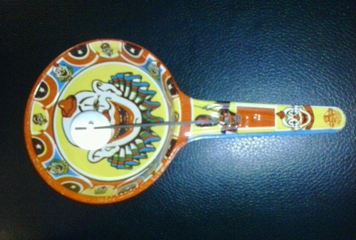 vintage metal noise maker toy clown circuis cool 1960's? original tin 
