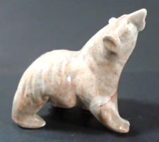 Marble Stone Polar Bear Figure/Paperweight, Hand-Carved Marble, 4” X 4”