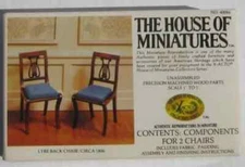 The House Of Miniatures Lyre Back Chairs Circa 1800 Kit 40044 - Scale 1" -1" NEW