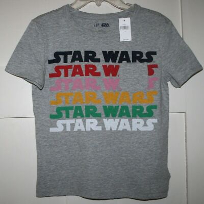 Gap Kids Star Wars Short Sleeved T-Shirt Front Pocket Gray Size Large (10)
