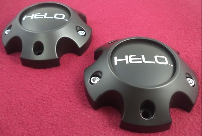 Helo Wheels Matte Black Custom Wheel Center Caps Set of 2 # S057L120-H34