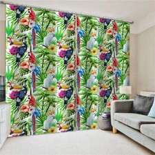 Subtitle Green Leaves Accurate Printing 3D Blockout Curtains Fabric Window