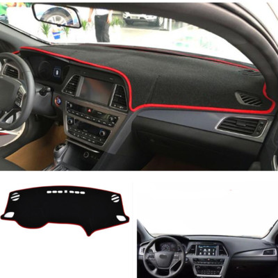 Black & Red Dashboard Cover Dash Mat For Hyundai Sonata 2016-2018 – Left-Hand Drive Only