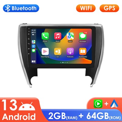 For Toyota Camry 2015-2017 64GB Android 13 CarPlay AUX Car Stereo Radio GPS Navi