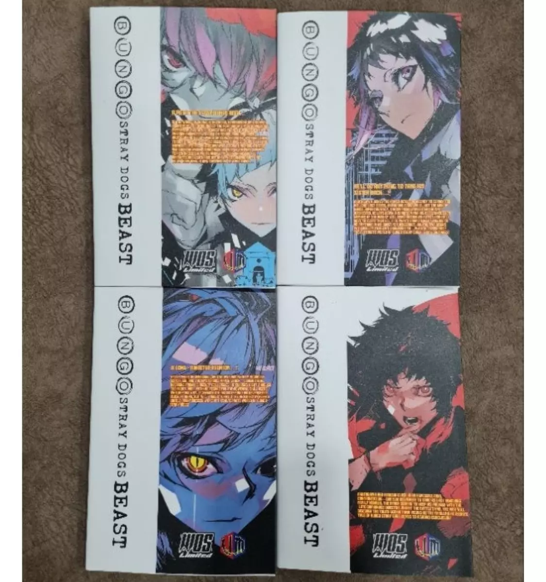 Bungo Stray Dogs BEAST Vol.1-4 Comics Set Japanese Ver Manga