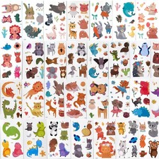 Glitter Animal Temporary Tattoos for Kids 30 Pcs Cute Wild Animals Fake Tatttos