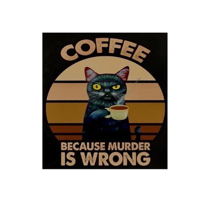 Full Cross Stitch 11CT Coffee Cat Stamped Embroidery DIY Needlework Handmade Kit