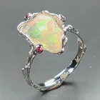 Vintage ring Natural Opal Ring 925 Sterling Silver Size 8 /R470118