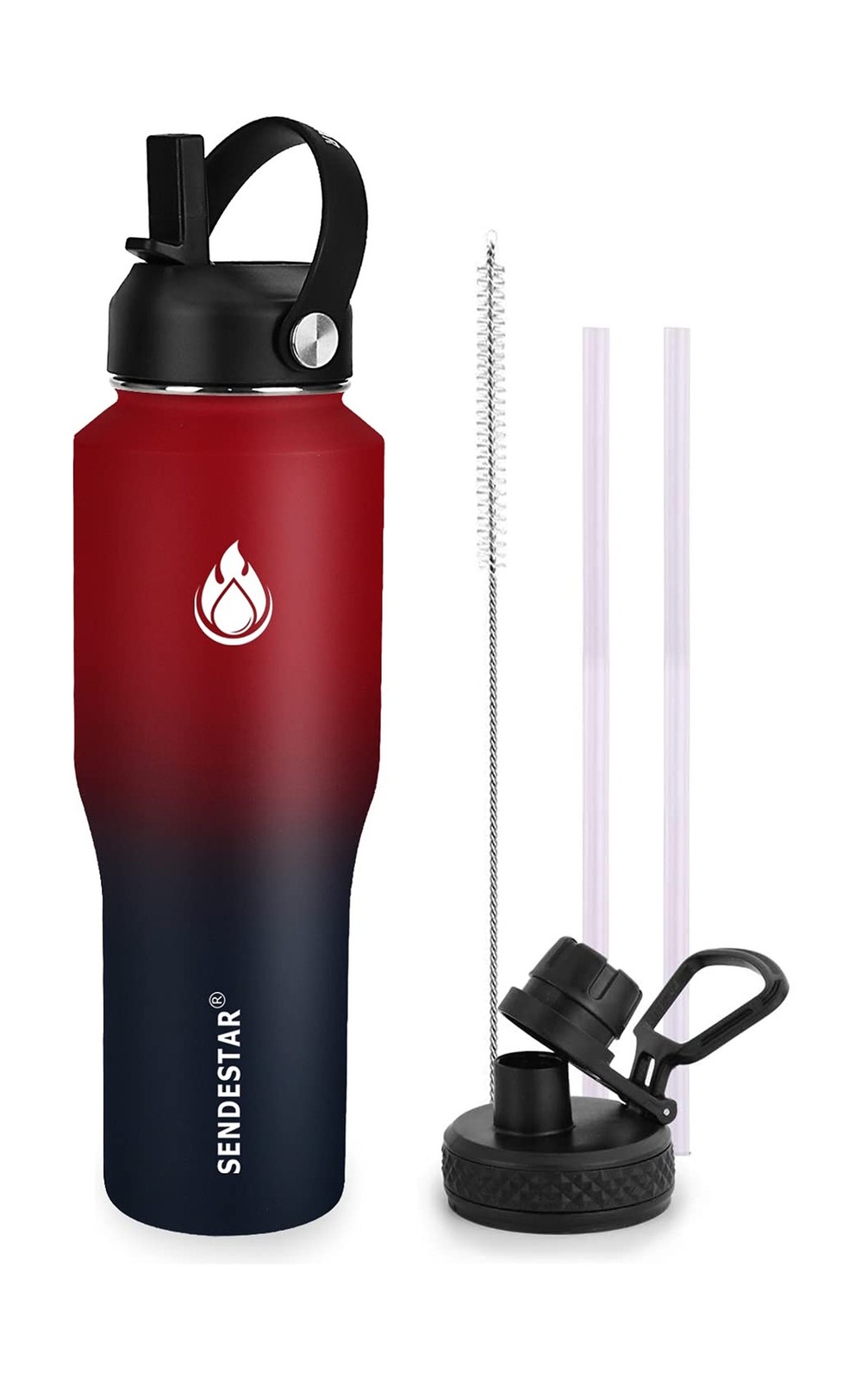 SENDESTAR 32oz Water Bottle Wide Mouth Stainless Steel Vacuum Insul ...