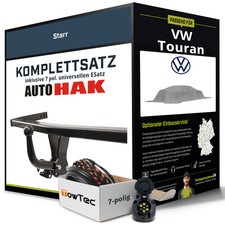 Für VW Touran Typ 1T1,1T2 Anhängerkupplung starr +eSatz 7pol uni. 06-10 NEU