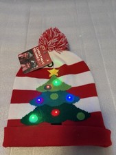 NWT Light Up Christmas Beanie Hat Cap Knit 3 Settings One Size