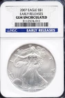 2007 $1 Silver American Eagle 1st Release Gem Unc NGC # 3112574-011 + Bonus