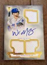 2018 Topps Triple Threads 3 Patch Relic Auto Whit Merrifield, Kansas City /75