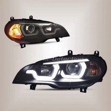 LED Headlight Assembly DRL HID Projector For 2007-2013 BMW X5 E70 Replace OEM