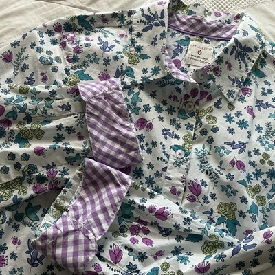 Appleseed s Floral Cotton Top Sz 14 Classic Charming Grannycore Fairycore Shirt