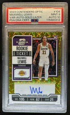 2023-24 Contenders Optic Maxwell Lewis Rookie Ticket Auto Gold Lazer 2/2 PSA 9