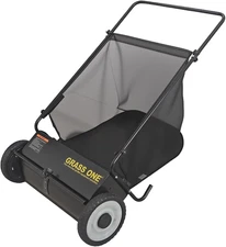 26 Inch Push Lawn Sweeper, Leaf and Grass Collector with 7 Cu.Ft Mesh Bag, 4 Spi
