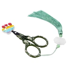 4.5" Embroidery Scissors Vintage crochet Scissors with Silicone Cover Tassel ...